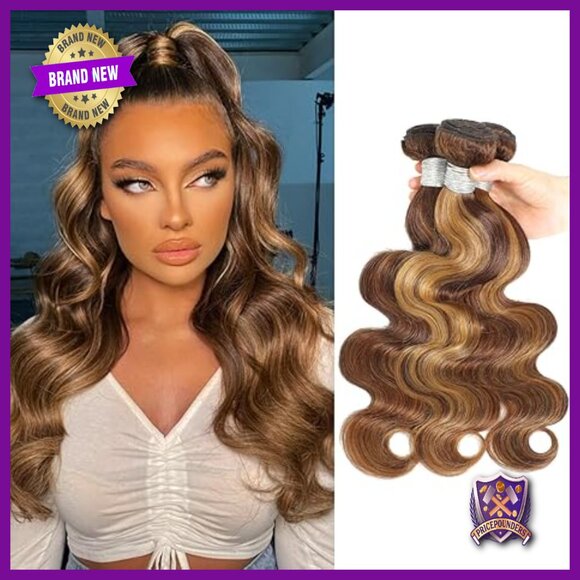 Virgin Brazilian Human Hair Extensions 14-18 Inch Wavy Weave Bundles main image 6